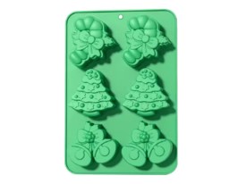 Molde silicona 6 figuras Navidad